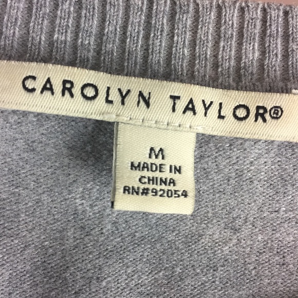 Carolyn Taylor 1 piece grey sweater top - Picture 6 of 7